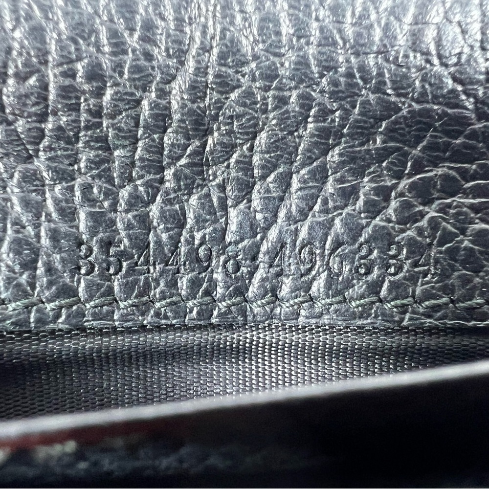 Gucci Pebbled Leather Continental Wallet Black Made in Italy - Picture 11 of 14